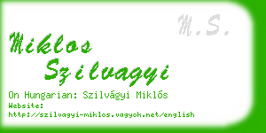 miklos szilvagyi business card