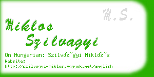 miklos szilvagyi business card